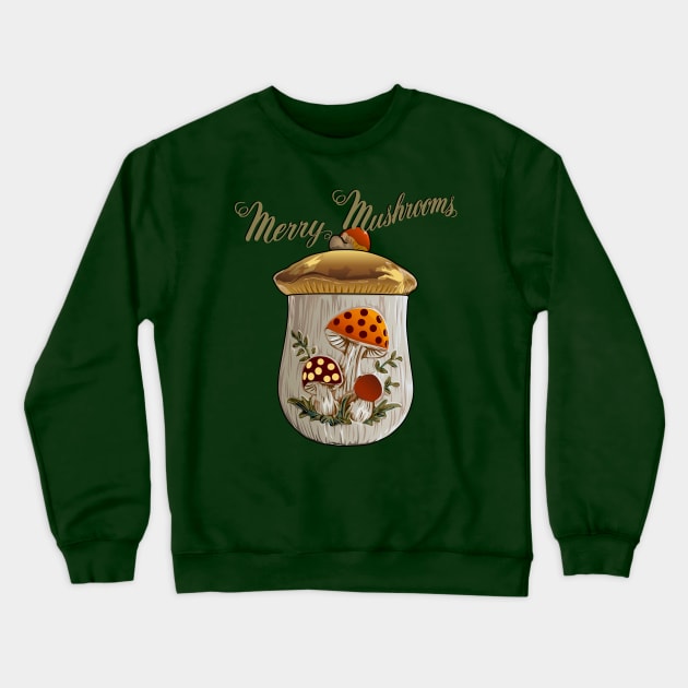 Merry Mushrooms Cannister Set Crewneck Sweatshirt by Screen Fiend Merch